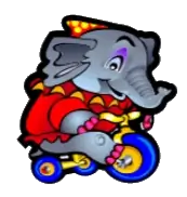 big top slot elephant on bike symbol